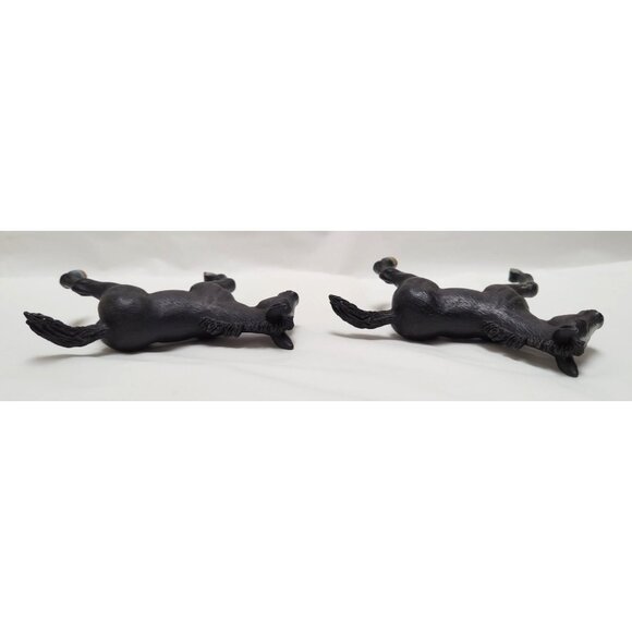 Vintage Schleich Lot of 2 Black 4" Long Lipizzaner Foal Colt Horse Figurines - Picture 8 of 9